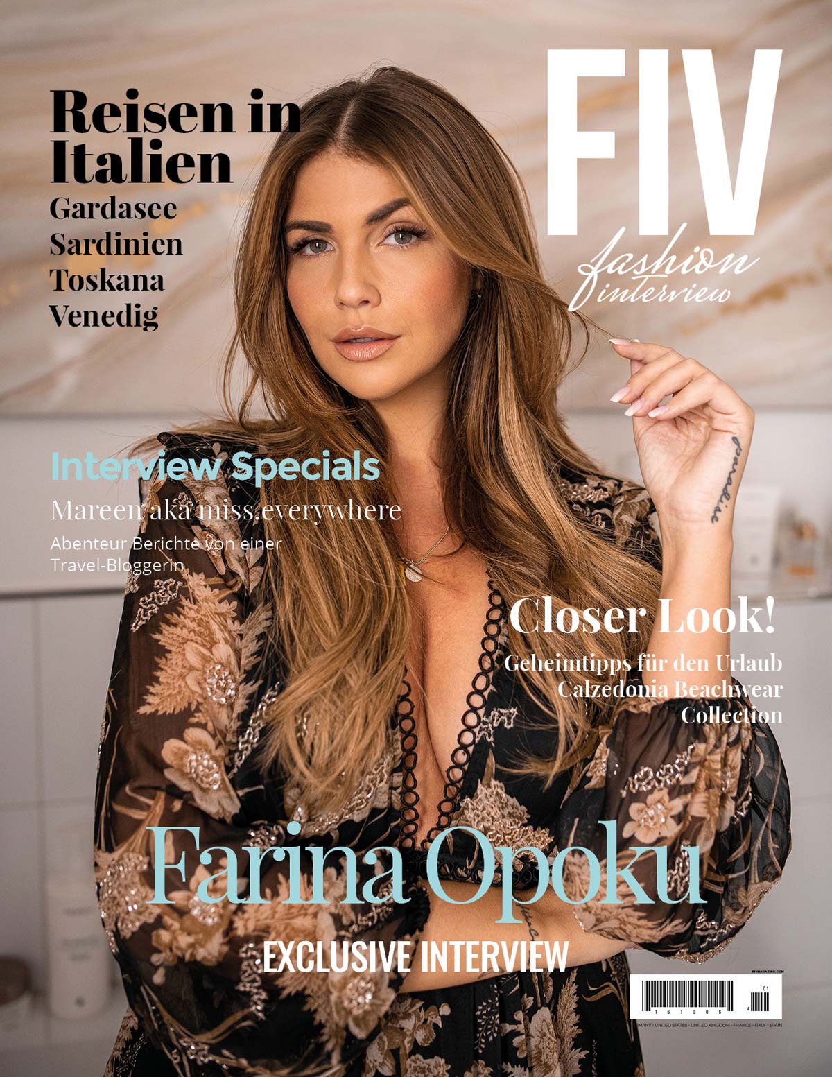 Farina Opoku FIV Magazine Cover Calzedonia Italien