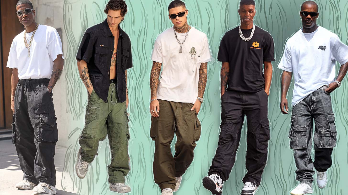 Cargo Hosen Herren Outfits Styling Optionen Jeans Sneaker